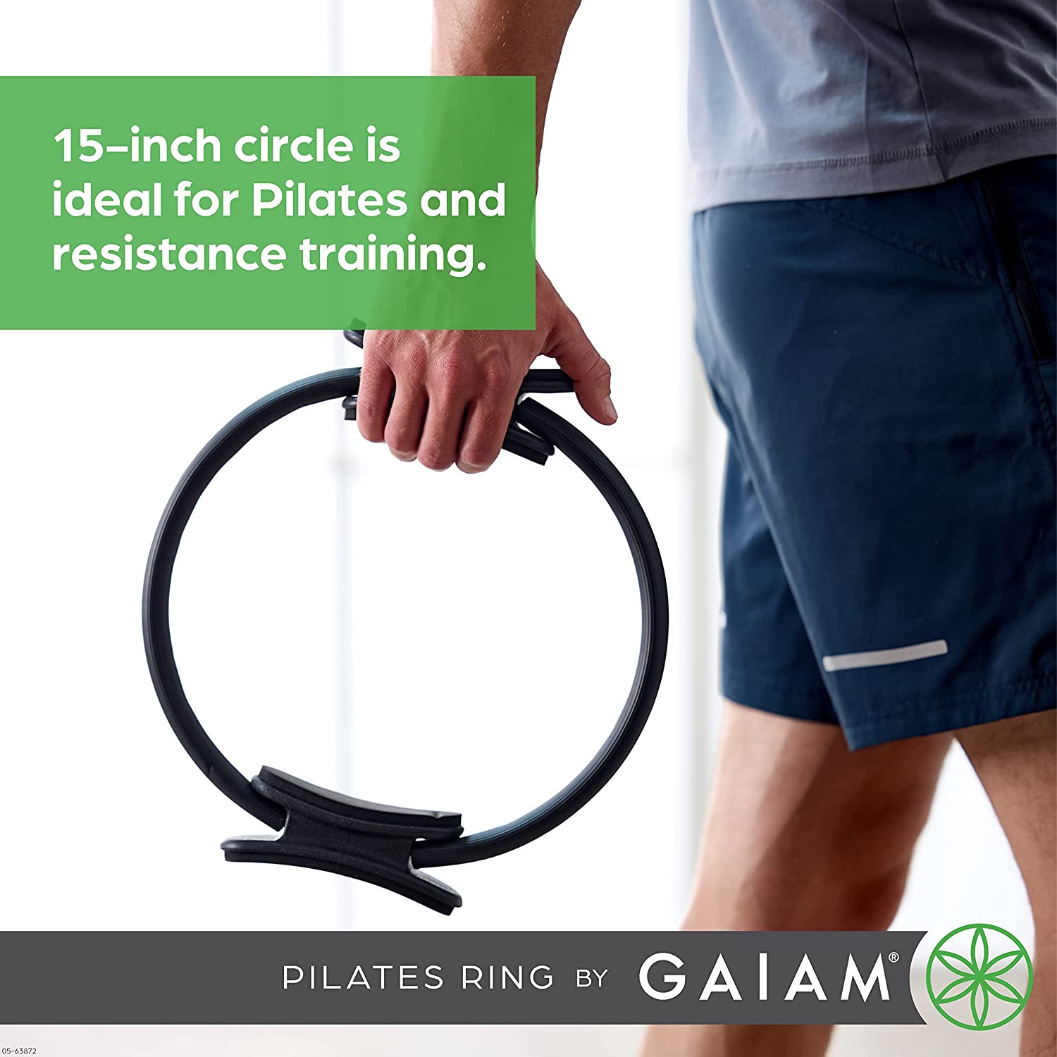Gaiam Pilates Ring Fitness Circle – Lightweight & Durable Foam Padded Handles, F