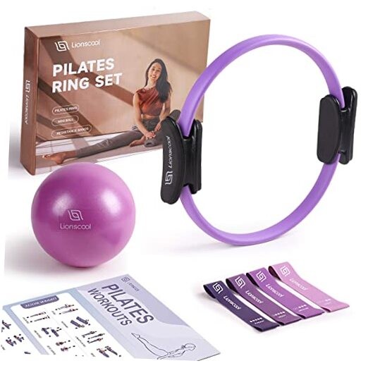 Pilates Ring Set – 14&Prime; Anti-Deformation Magic Circle with Padded Purple
