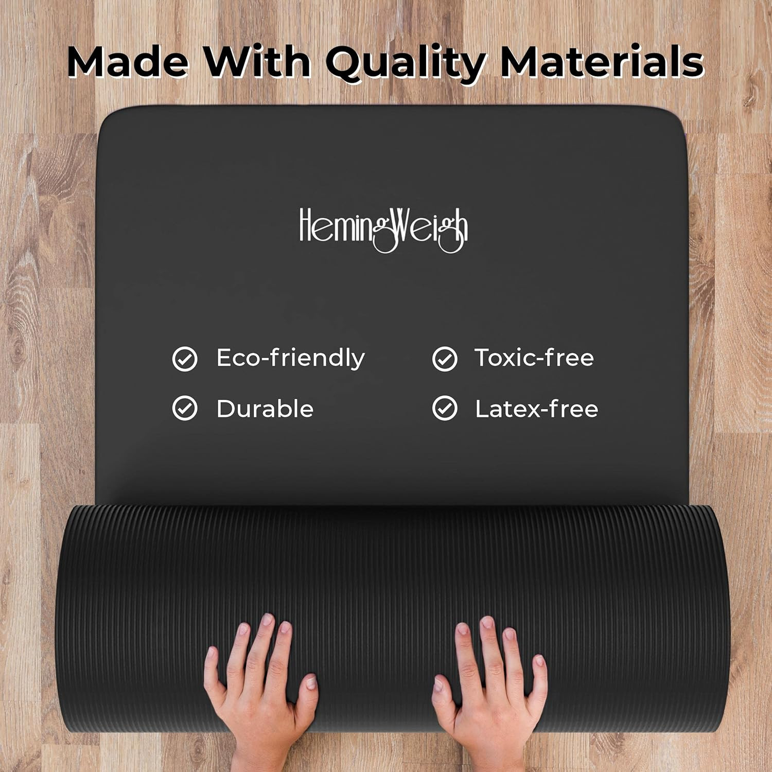 1 Inch Extra Thick Non Slip Yoga Mat – Exercise Mats for Home Workouts, Black (7