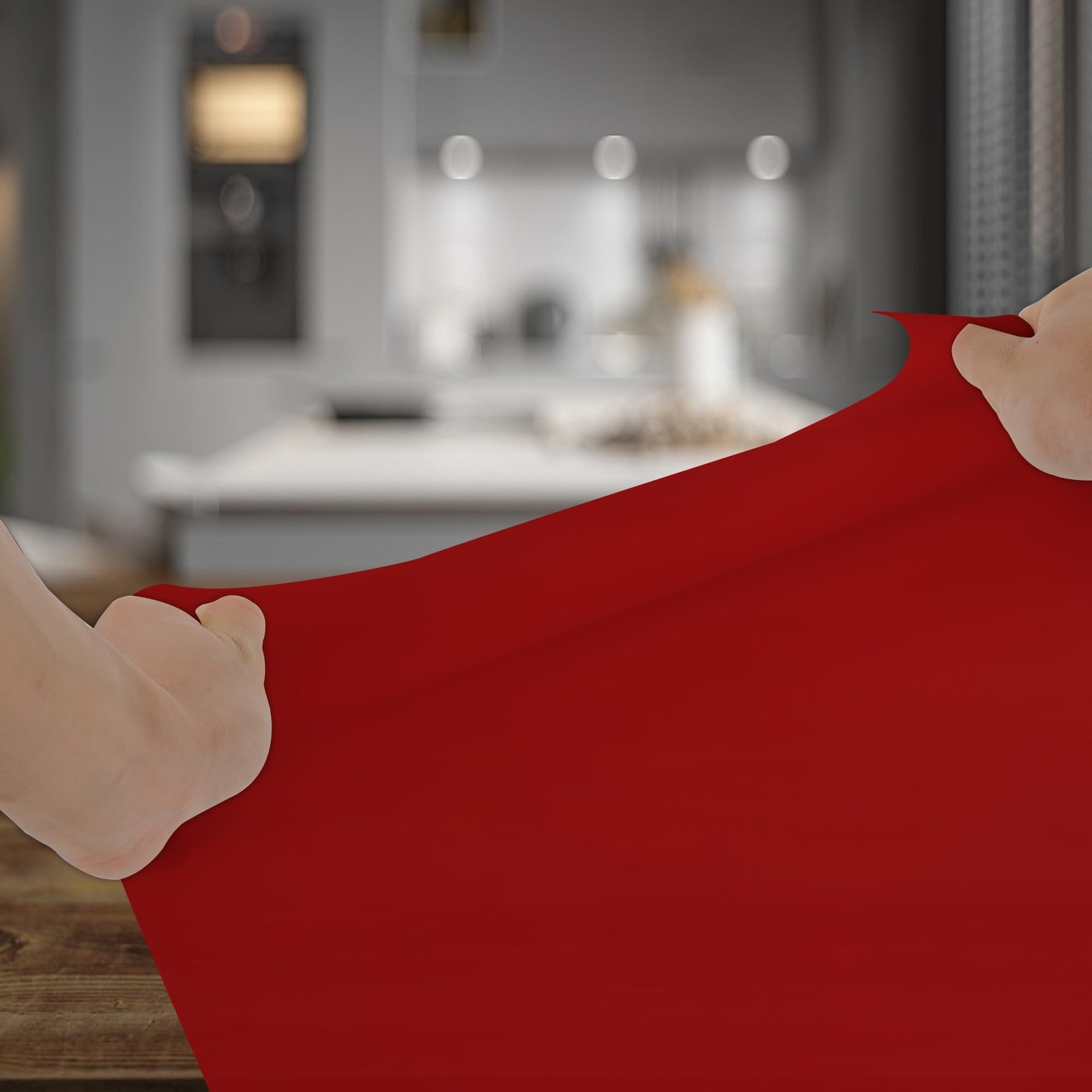 Silicone Mat for Kitchen Counter, Silicone Mat Trimable to Size (Red, 15.7×