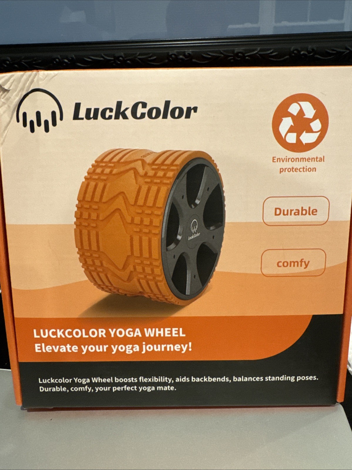 Luck Color Yoga Wheel Black On Black Back Roller Balance Wheel Pressure Point