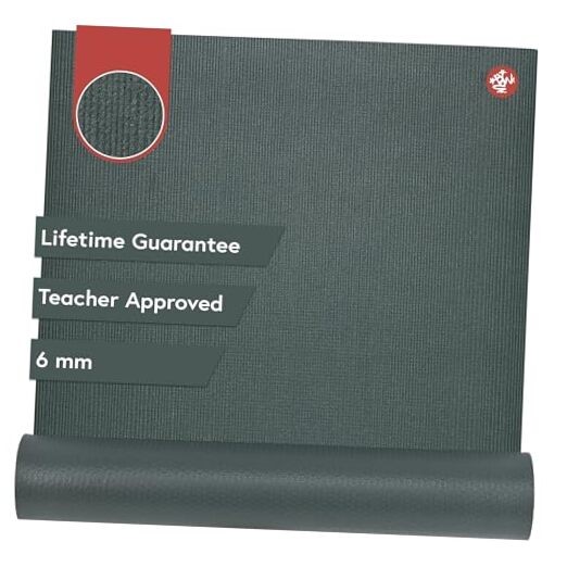 PRO Yoga Mat – 6mm | Lifetime Durability | Hygienic 71&Prime; x 26&Prime; Black Sage