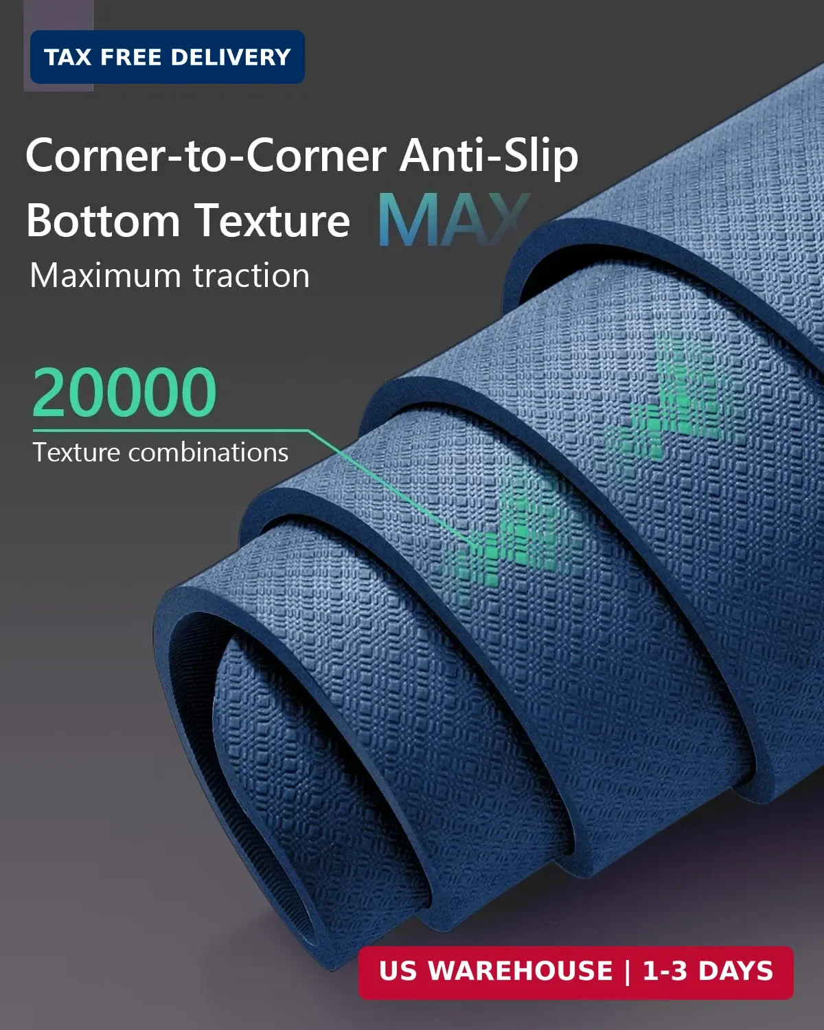 KEEP Extra Wide & Long Yoga Mat for Men, 79&Prime;x39&Prime;x7mm Thick, Non-Slip TPE Exercis