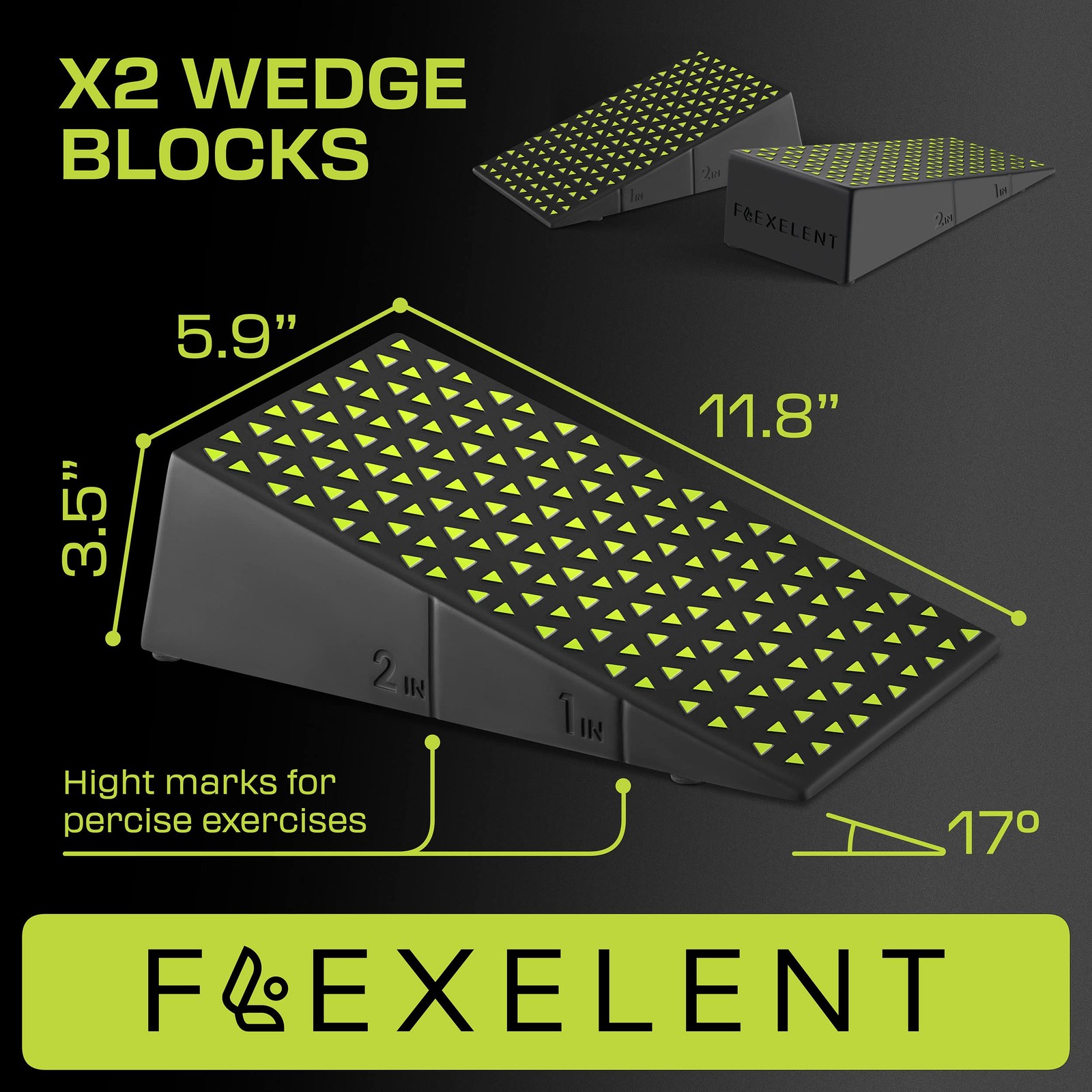 Squat Wedge Block Pair – Heel Elevated Squat Wedge for Deeper Squats, Heavy L…