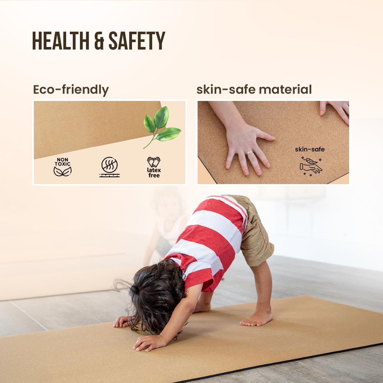 MHW- Live Well Non-Slip Yoga Mat 6Mm Extra Thick – Eco-Friendly Cork & TPE Exerc