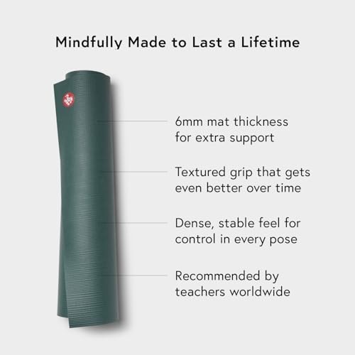 PRO Yoga Mat – 6mm | Lifetime Durability | Hygienic 71&Prime; x 26&Prime; Black Sage