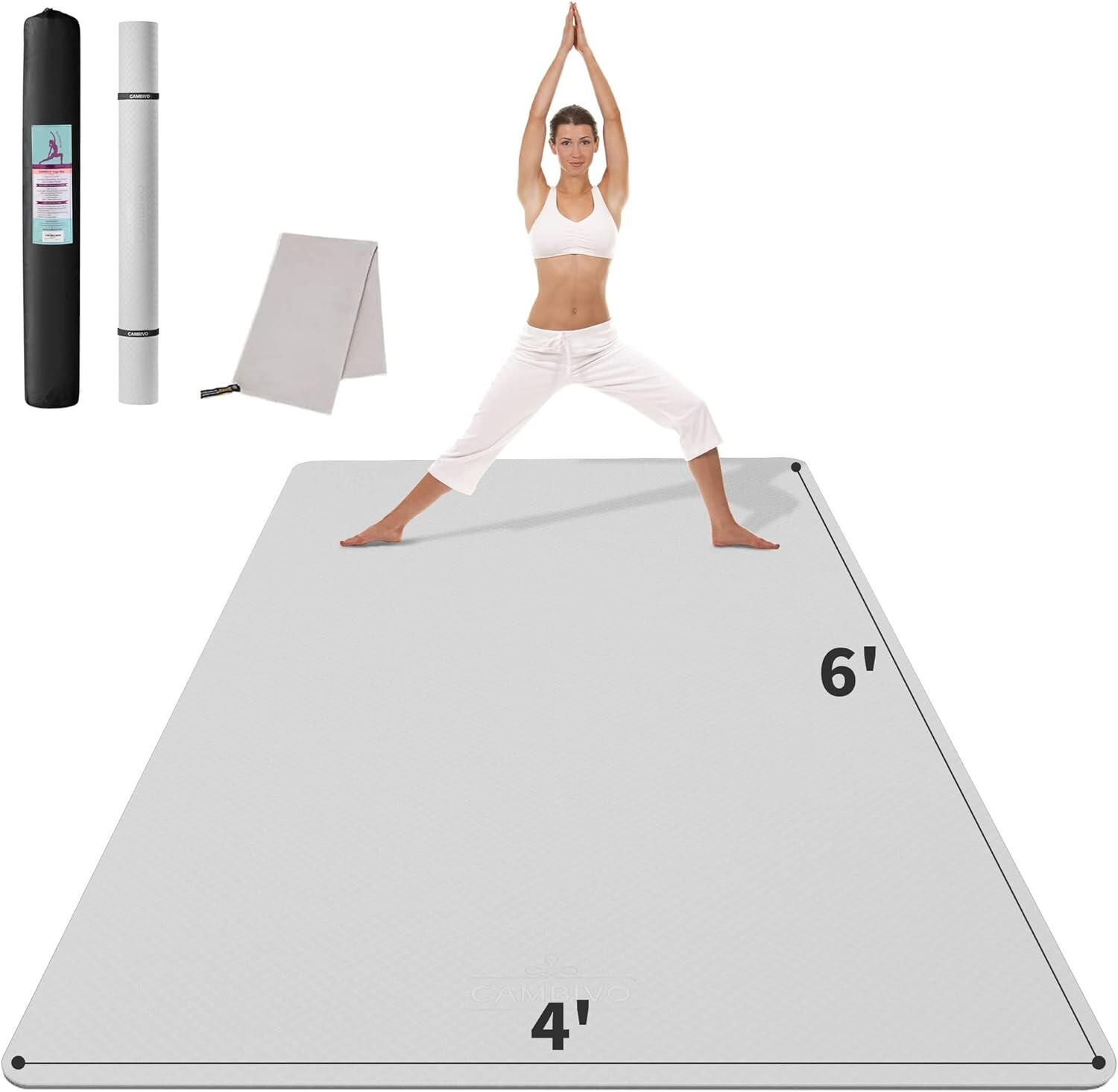Versatile Large Exercise Mat with Storage Straps – Perfect for Yoga Enthusiasts