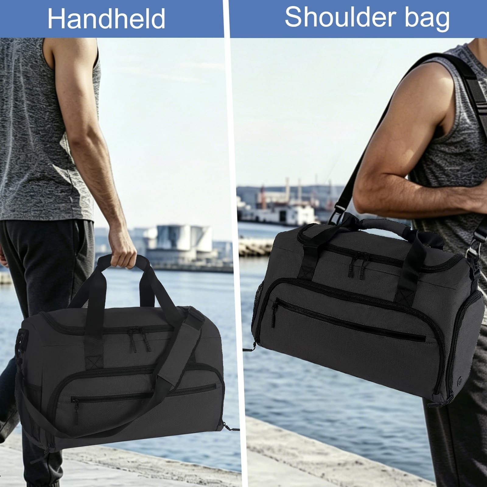 Gym Bag for Men Women, Sports Duffle Bag with Wet Pocket & Shoes Compartment,…