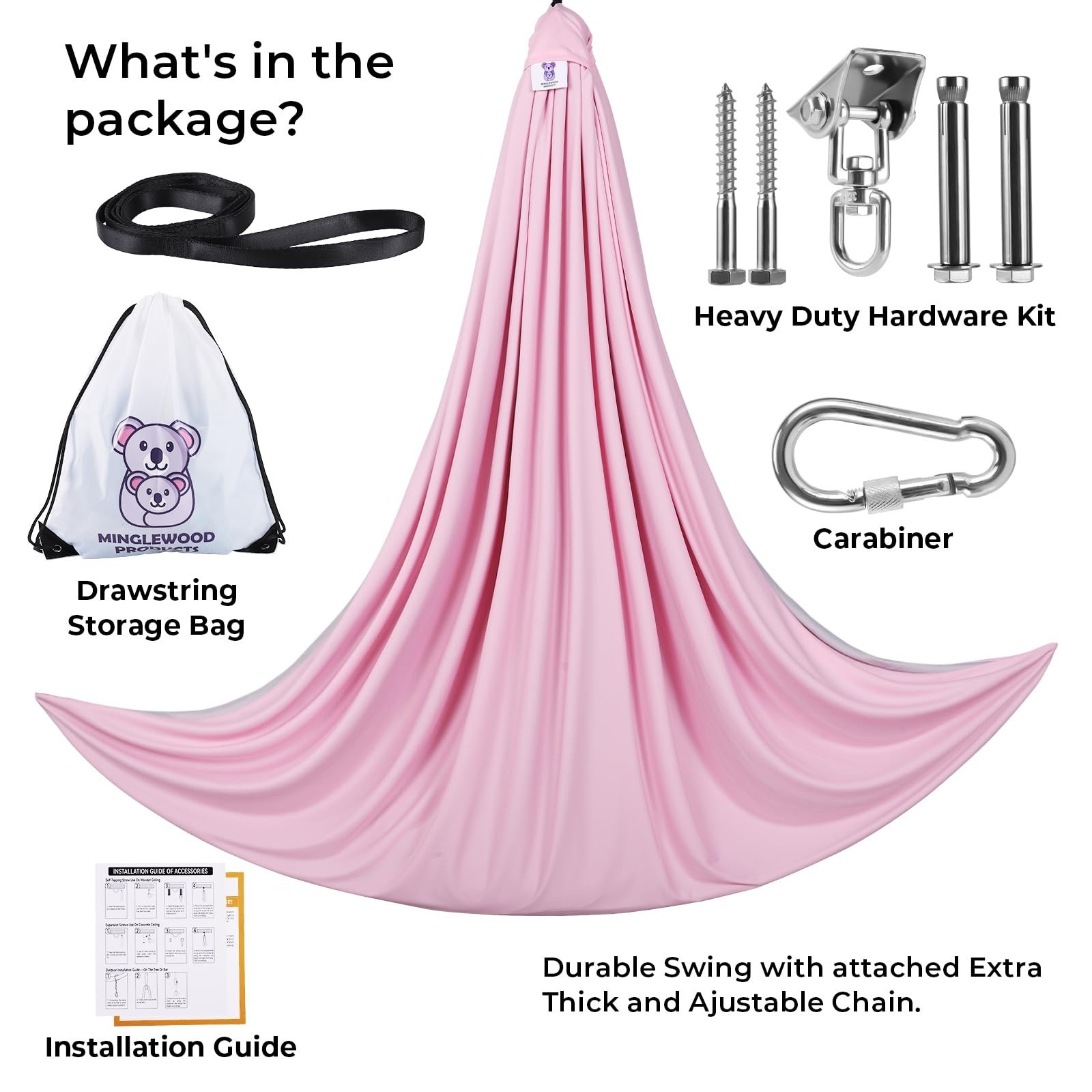 MINGLEWOOD Sensory Swing for Kids – Indoor Swing Set with 360° Swivel