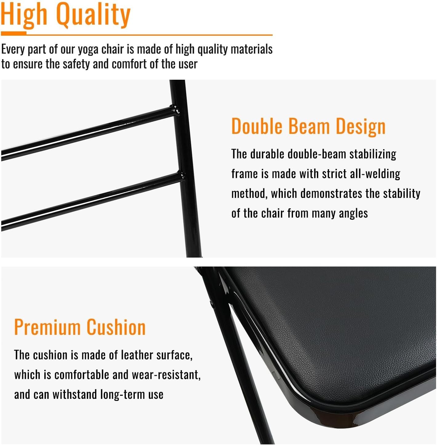 Yoga Auxiliary Chair – Backless, Relieve Neck & Back Pain, Abs & Core Trainin…