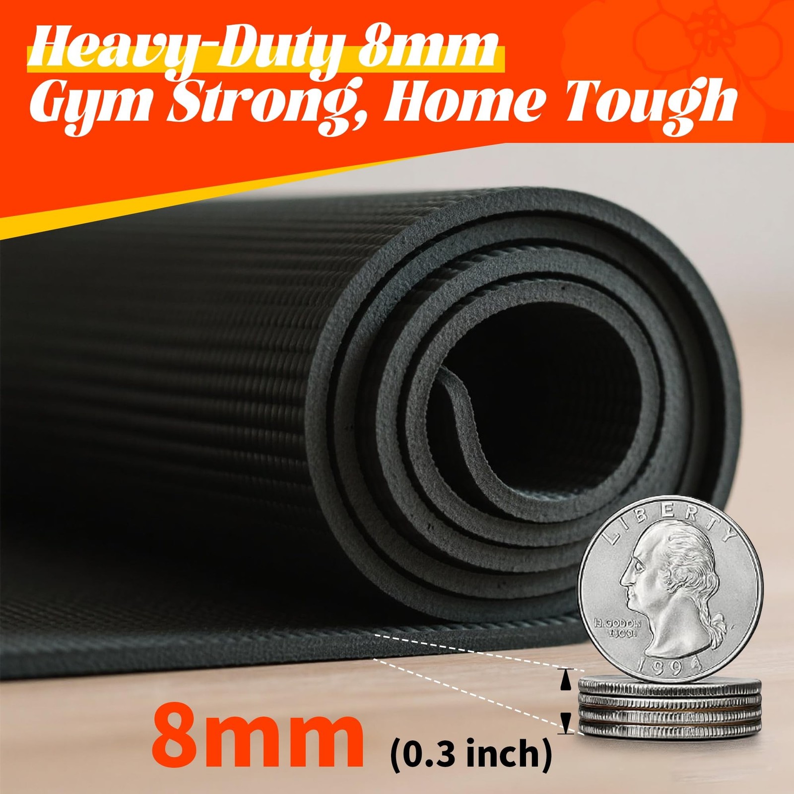 VTORY 8mm Large Workout Mat 7×5 ft – Extra Large Wide Yoga Mat & Pila