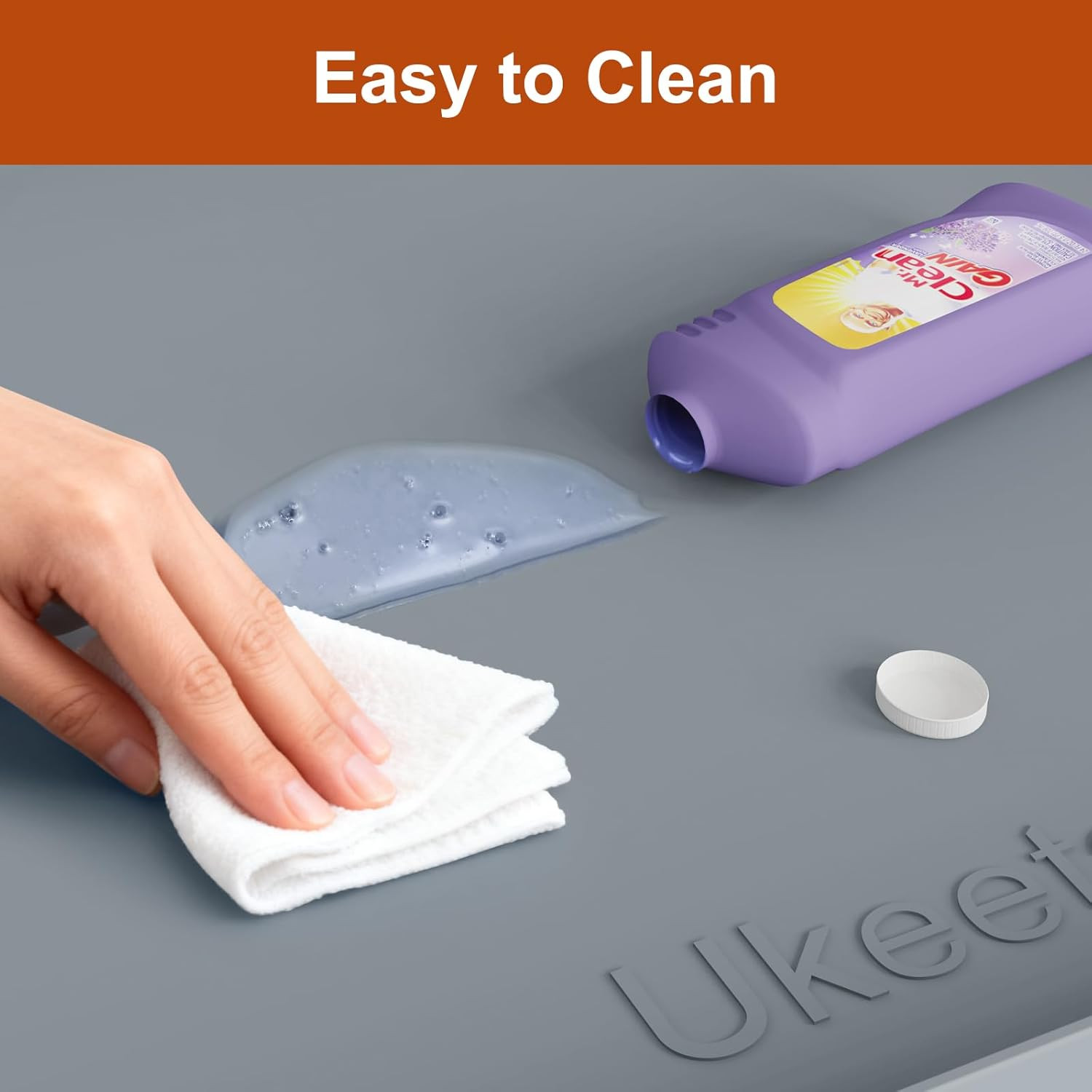 Extra Thick Silicone Mat Waterproof with Raised Edge 34&Prime; X 22&Prime;, under Sink Mat f