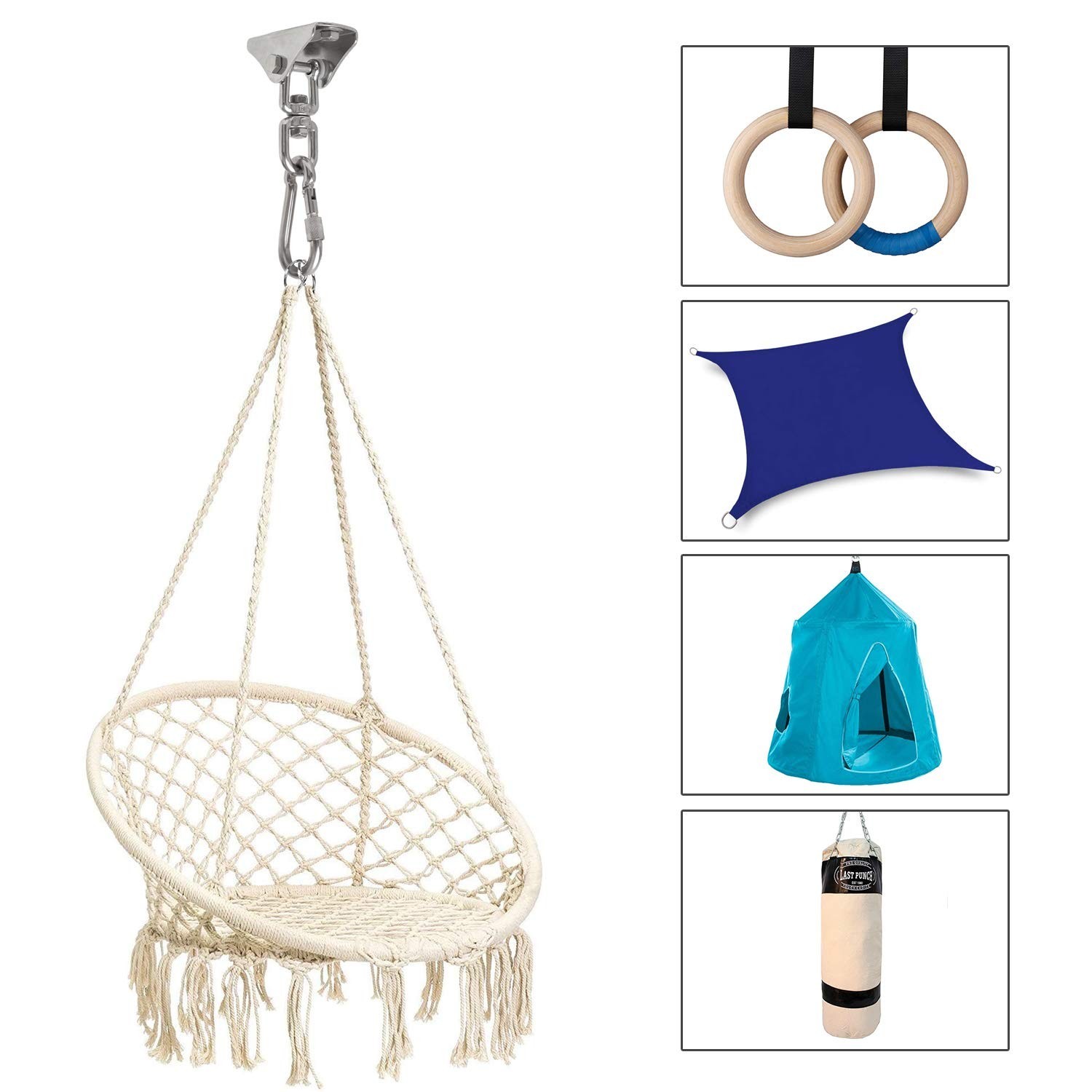 Hammock Hanging Chair Hardware kit, 1000LB Capacity Heavy Duty 360°Rotate S