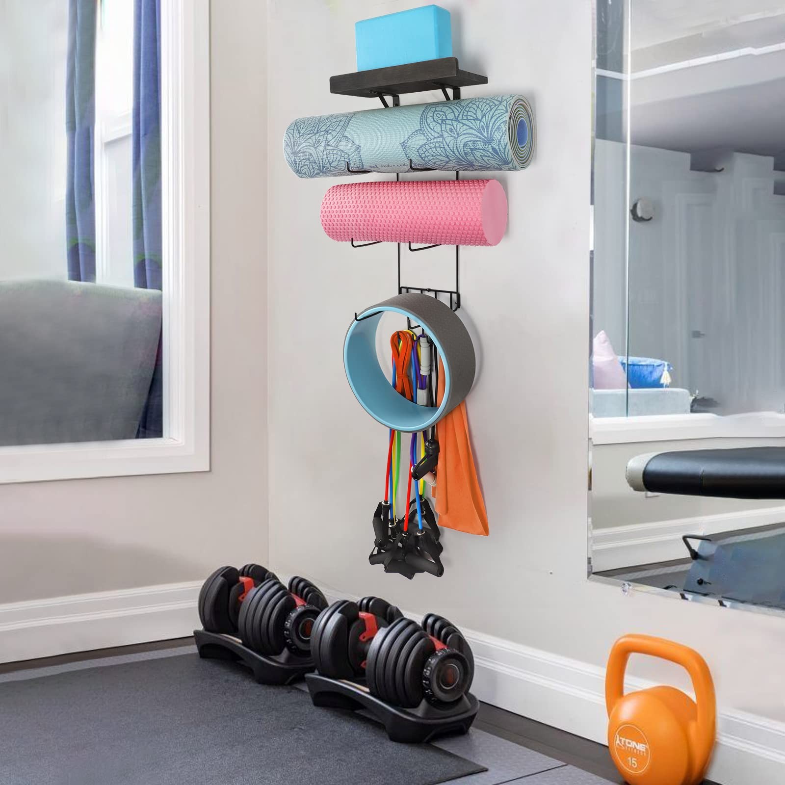 VINAEMO Yoga Mat Holder Accessories Wall Mount Organizer Storage Decor Foam R…