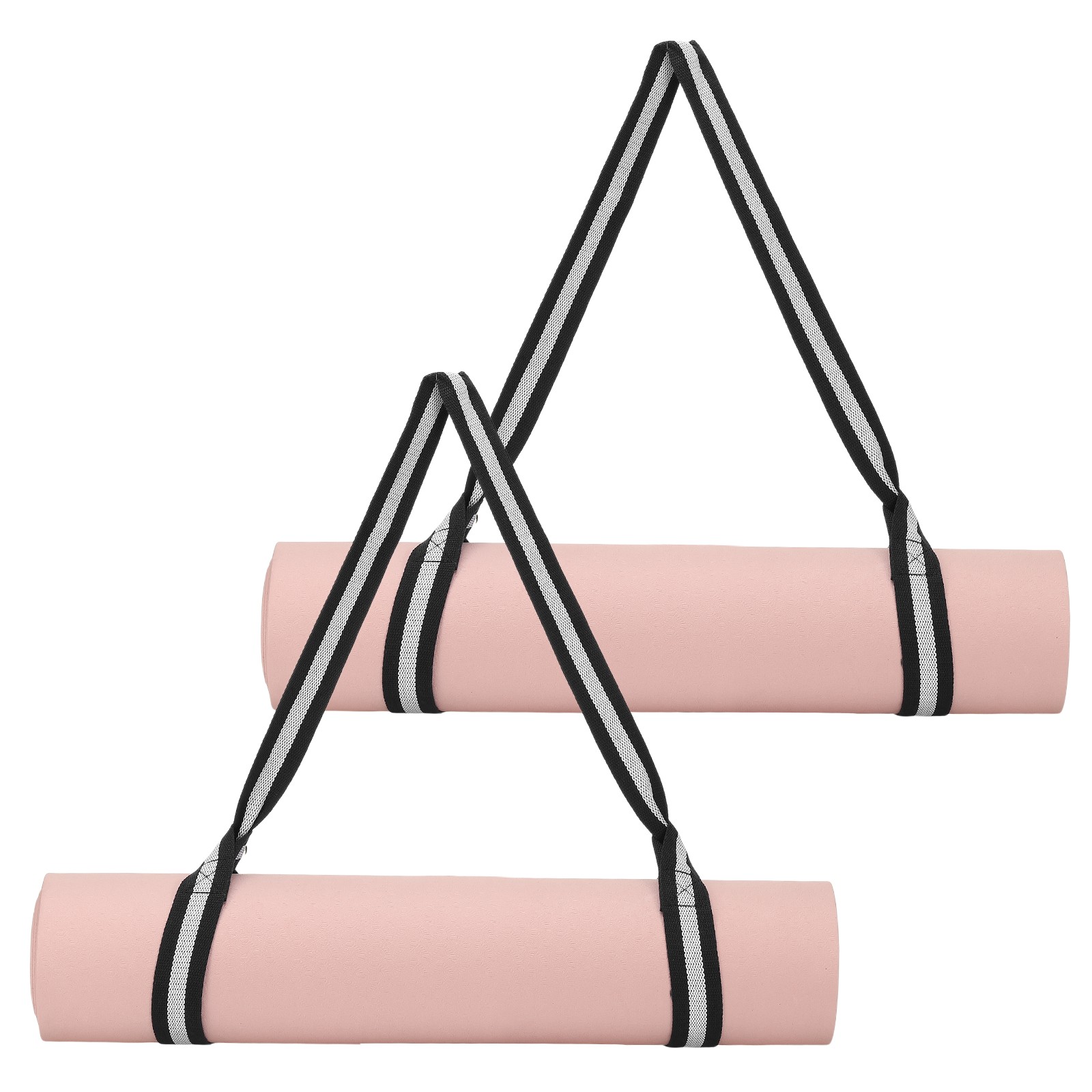 Yoga Mat Straps for Carrying, Adjustable Mat Holder, 2 Pcs & Black/White