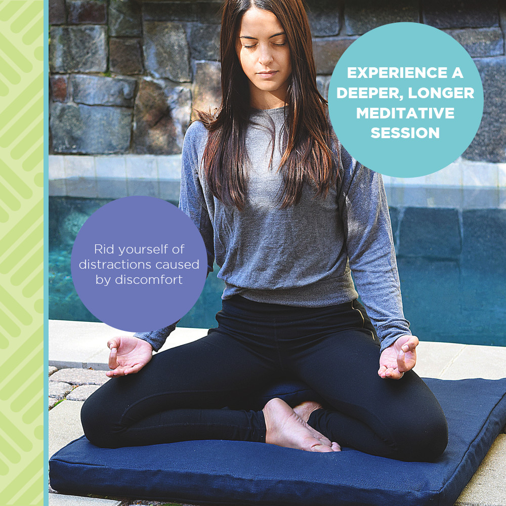Hemp Meditation Cushion Mat Set – Buckwheat Fill Yoga Pillow for Zen Knee Pad