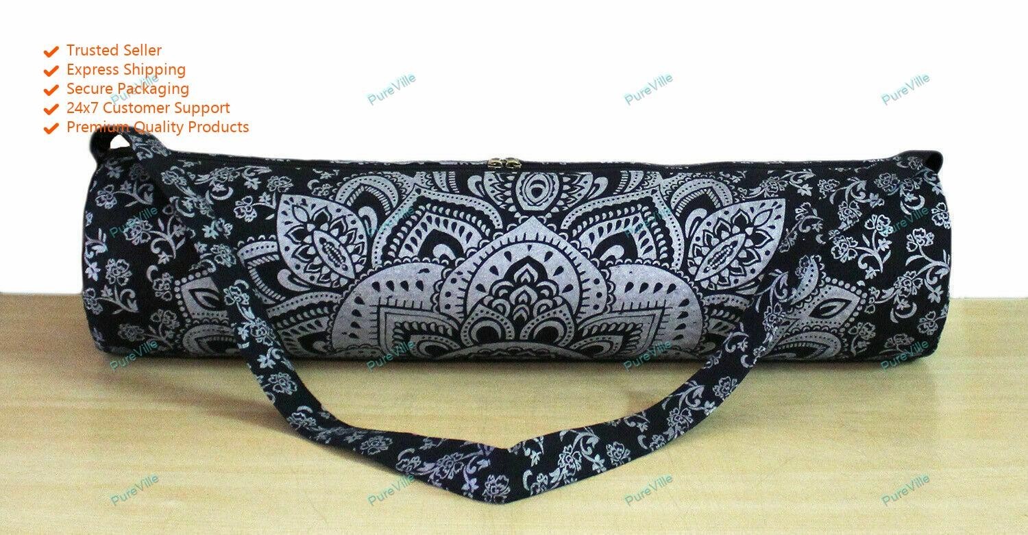 Solid Full-Zip Exercise Yoga Mat Carry Bag Gym Beach Pilates Carrier Bag