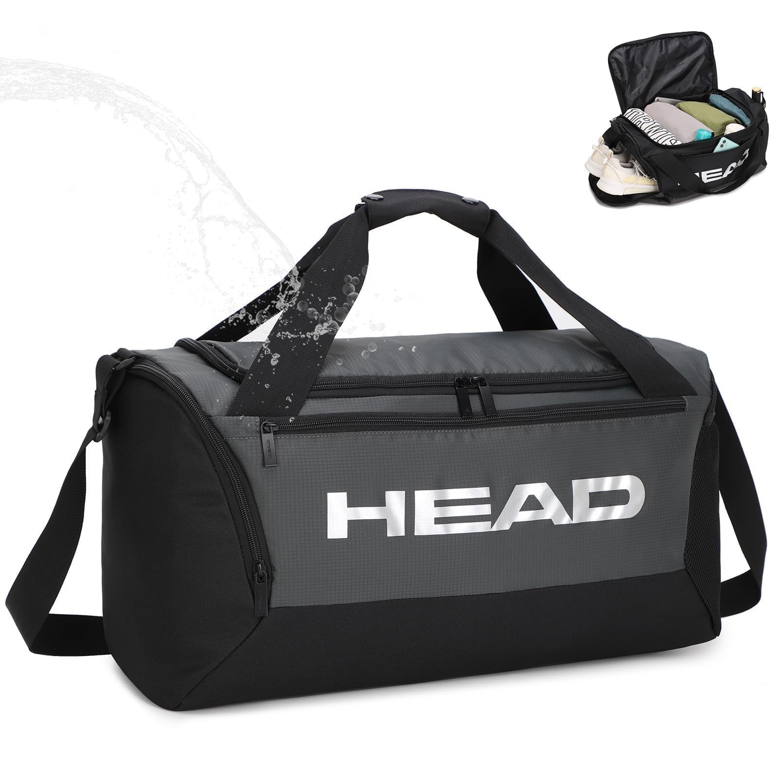 HEAD 45L Waterproof Tennis Duffel Bag for Men, Large Capacity Sports Gym Bags…