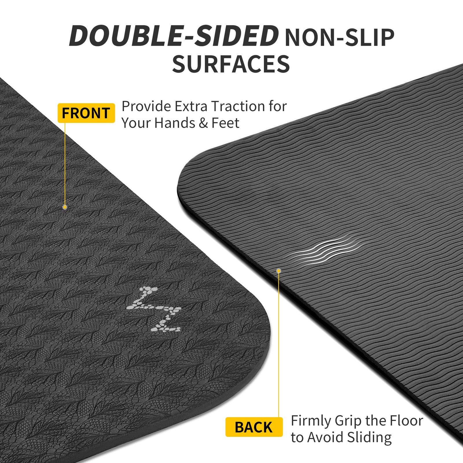 Extra Wide Yoga Mat 72&Prime;x32&Prime; – 6mm Thick TPE Non Slip Exercise Fitness Mat, La…