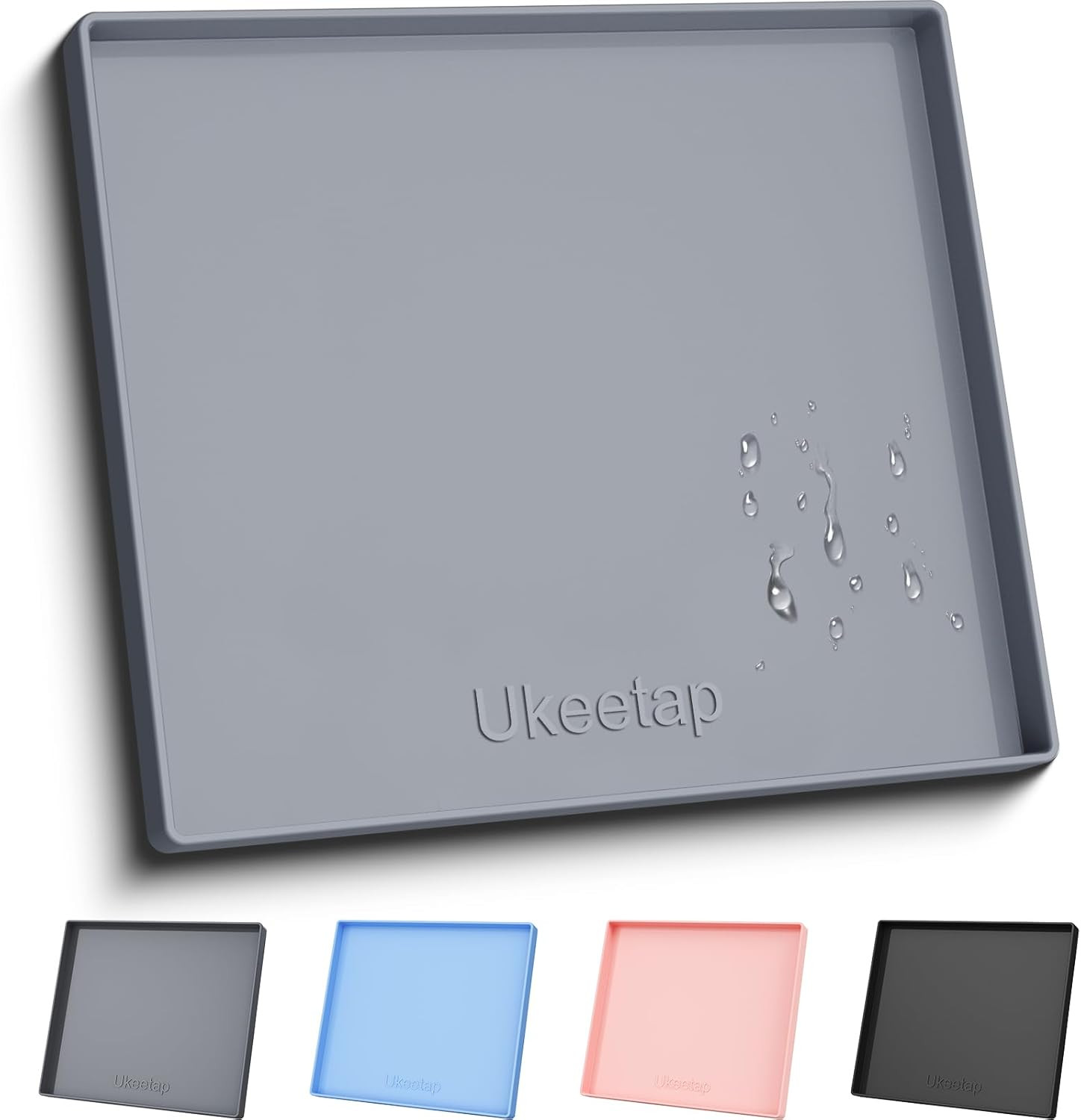 Extra Thick Silicone Mat Waterproof with Raised Edge 22&Prime; X 19&Prime;, under Sink Mat f