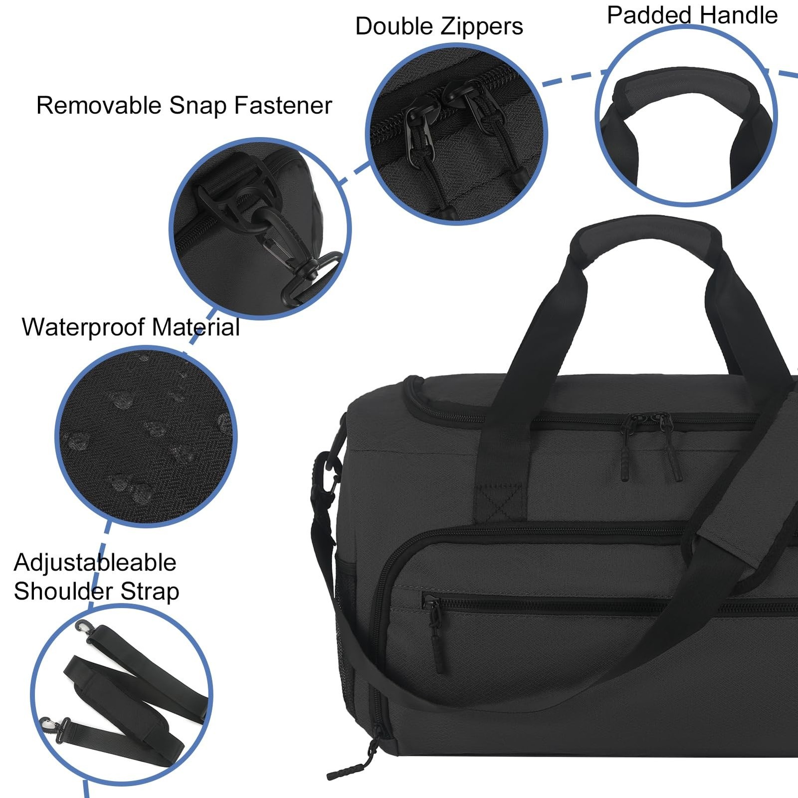 Gym Bag for Men Women, Sports Duffle Bag with Wet Pocket & Shoes Compartment,…