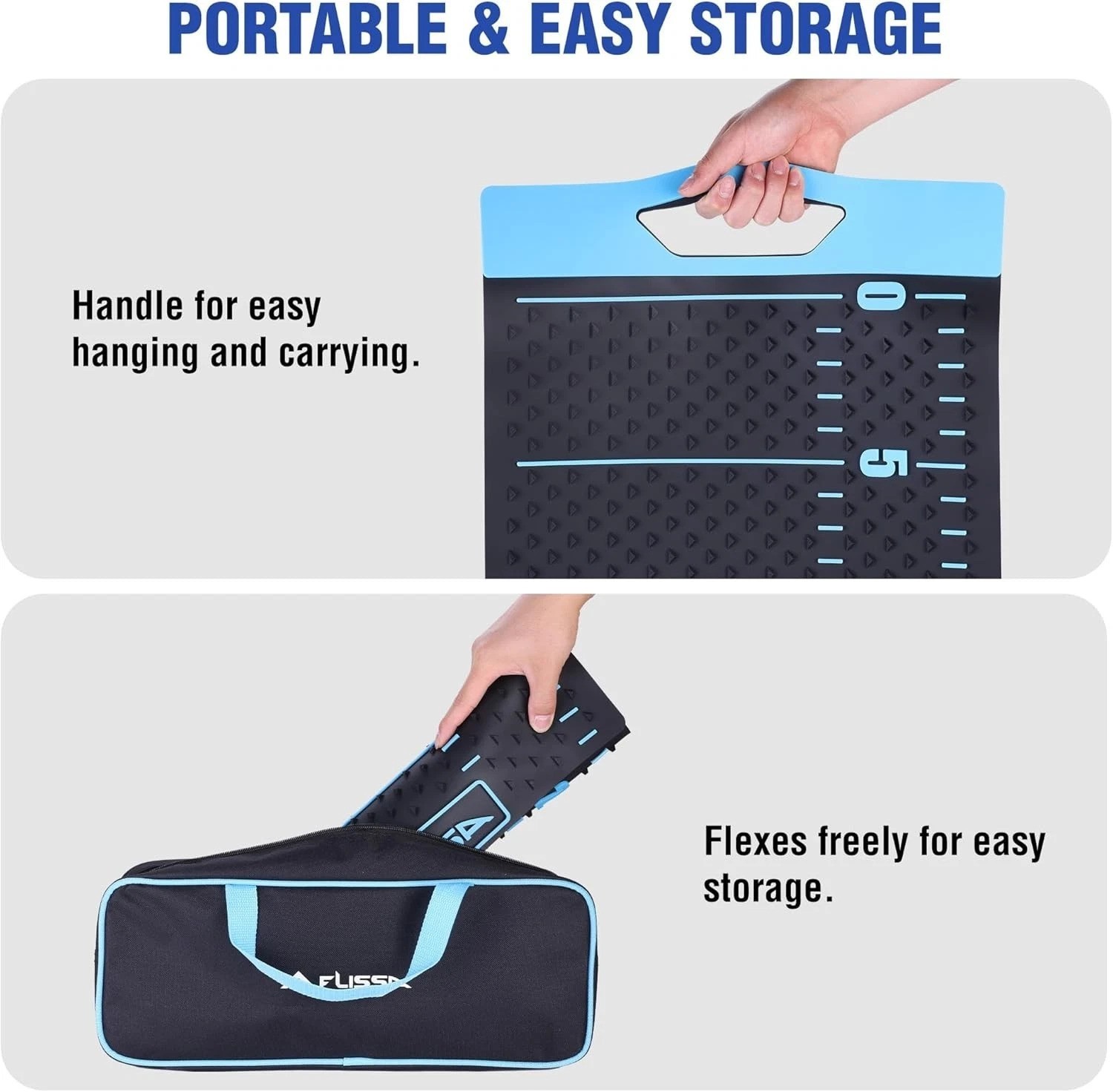 33&Prime; Non-Slip Fish Fillet Mat with Storage Bag, Portable & Durable Fish Cleani…