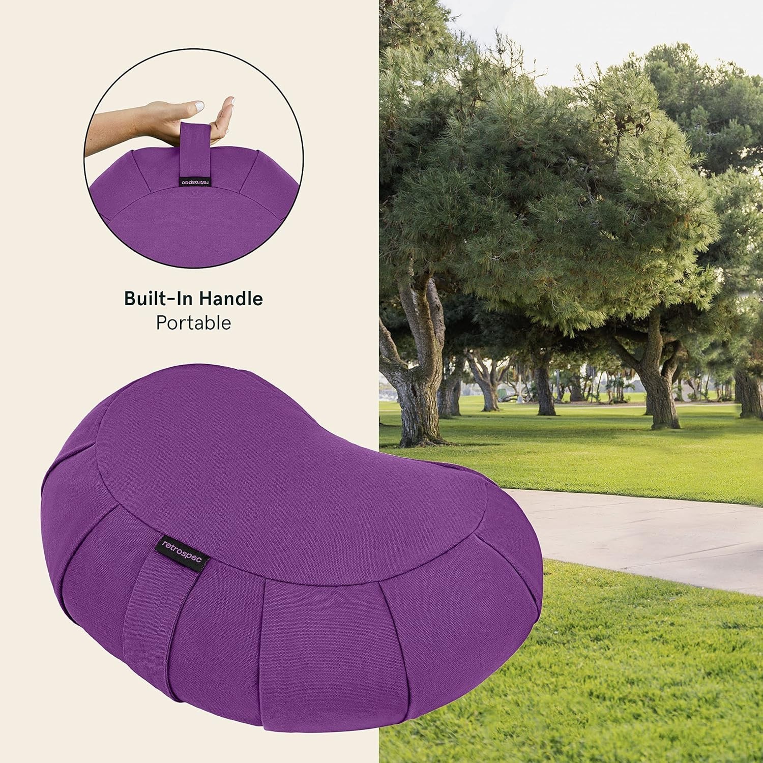 Crescent Meditation Cushion with Eco-Friendly Design for Mindfulness Practices