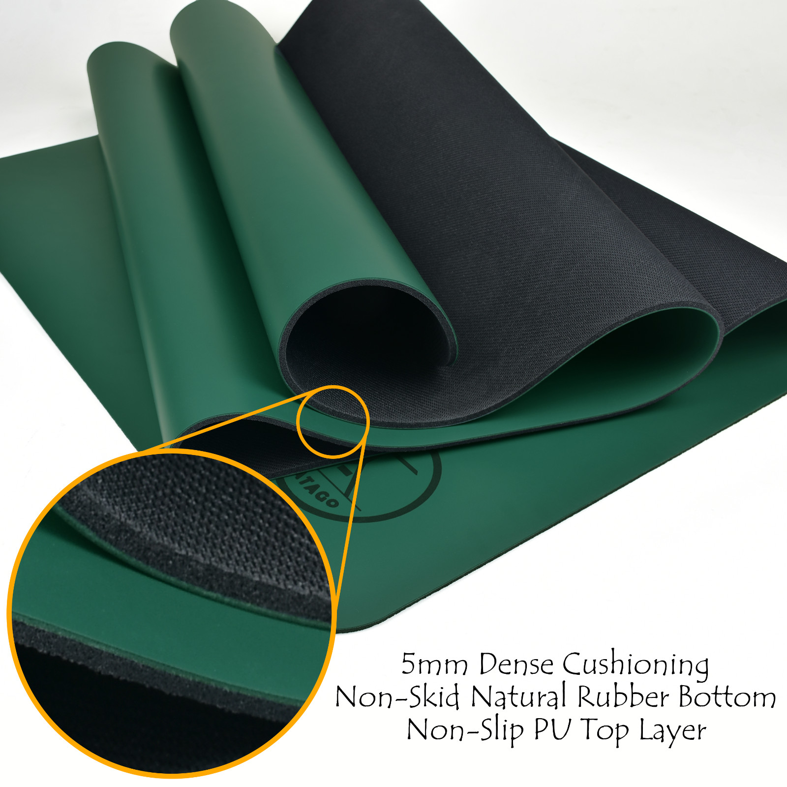 Tatago Pro Series Natural Rubber Yoga Mat for Hot Yoga and Pilates Exercise Mat
