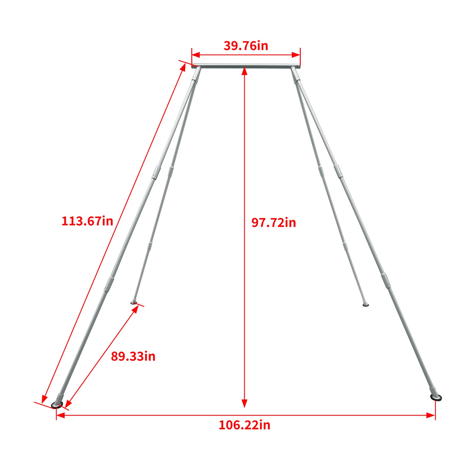 Aerial Stand Portable Aerial Rig Frame Yoga Swing Bar w/20Ft White Aerial Silk