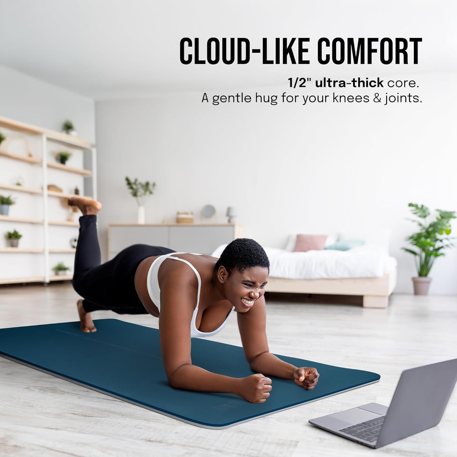 Extra Wide Non-Slip Yoga Mat with Alignment Marks for Men & Women 72&Prime;x36