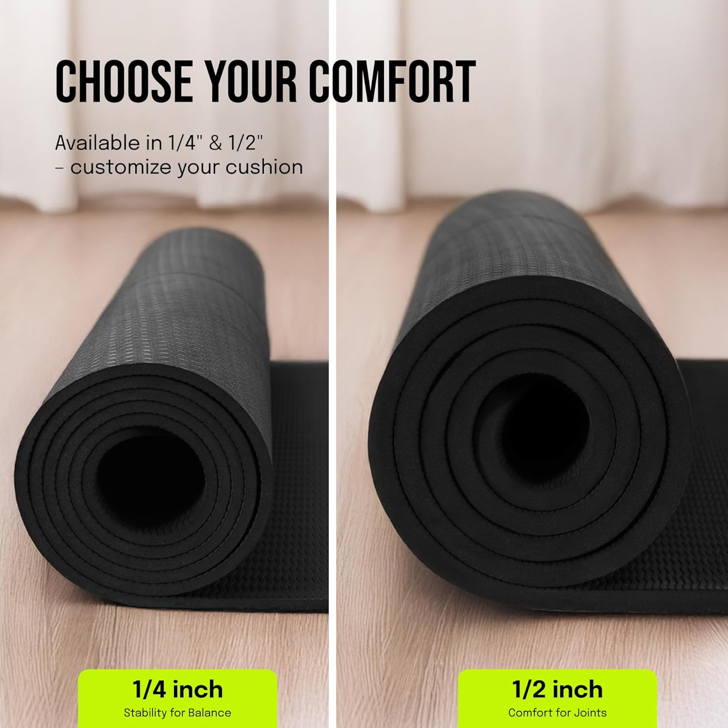Extra Wide Yoga Mat for Men Women (72&Prime;L X 36&Prime;W) Non Slip Fitness & Exercise Mat