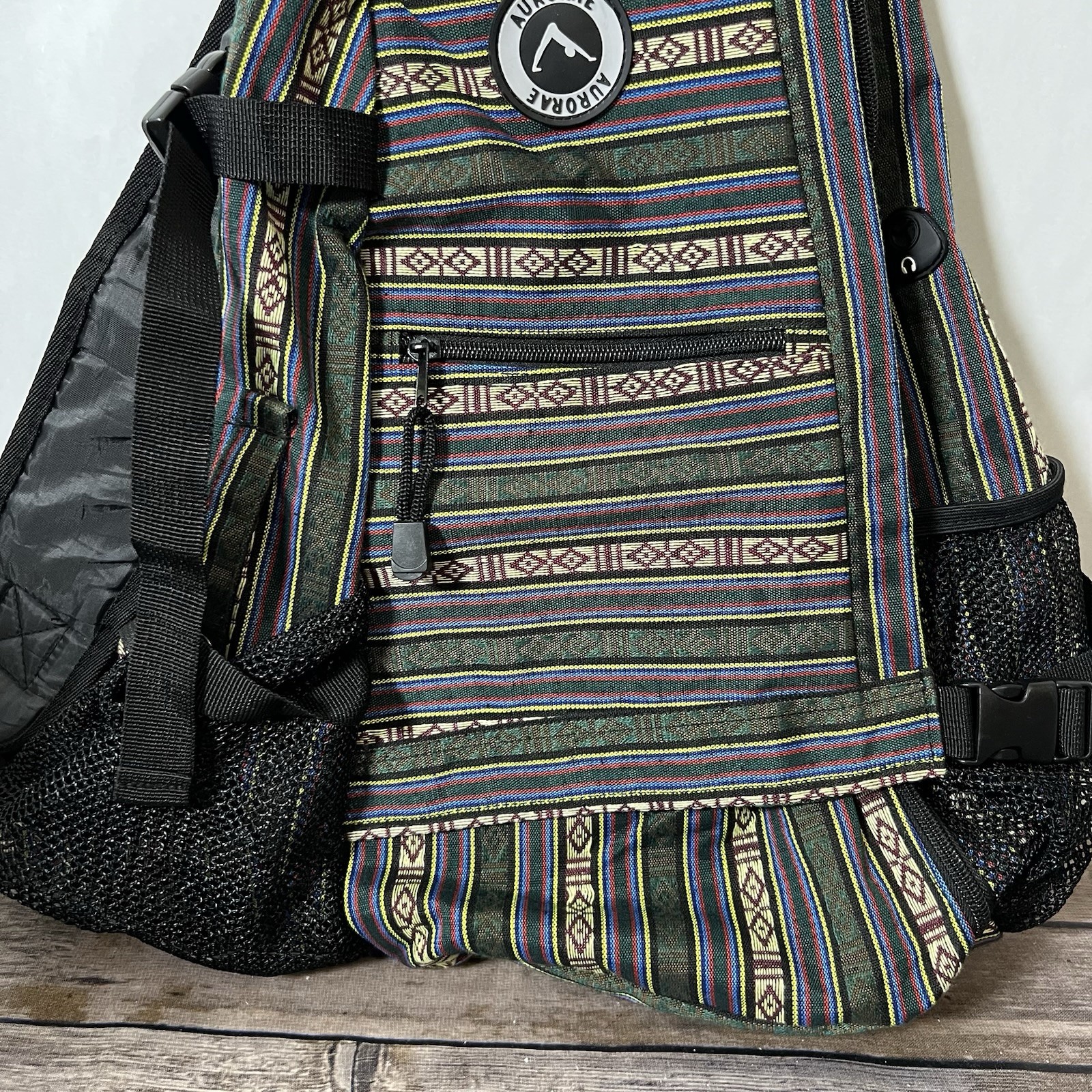 AURORAE Cross Body Sling Backpack Multicolored Geometric Yoga Gym Bag No Mat