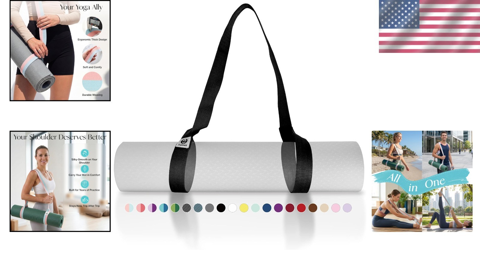Yoga Mat Carrier Strap – Soft Texture with Extra Durability & Support