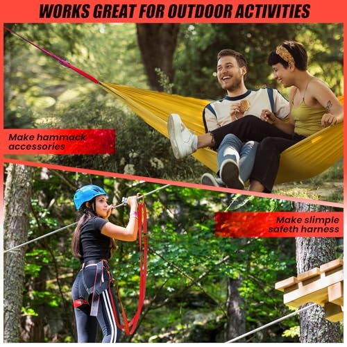 18MM Nylon Climbing Slings Runners 23 kN Strong Webbing 24inch/60cm 2PCS Red