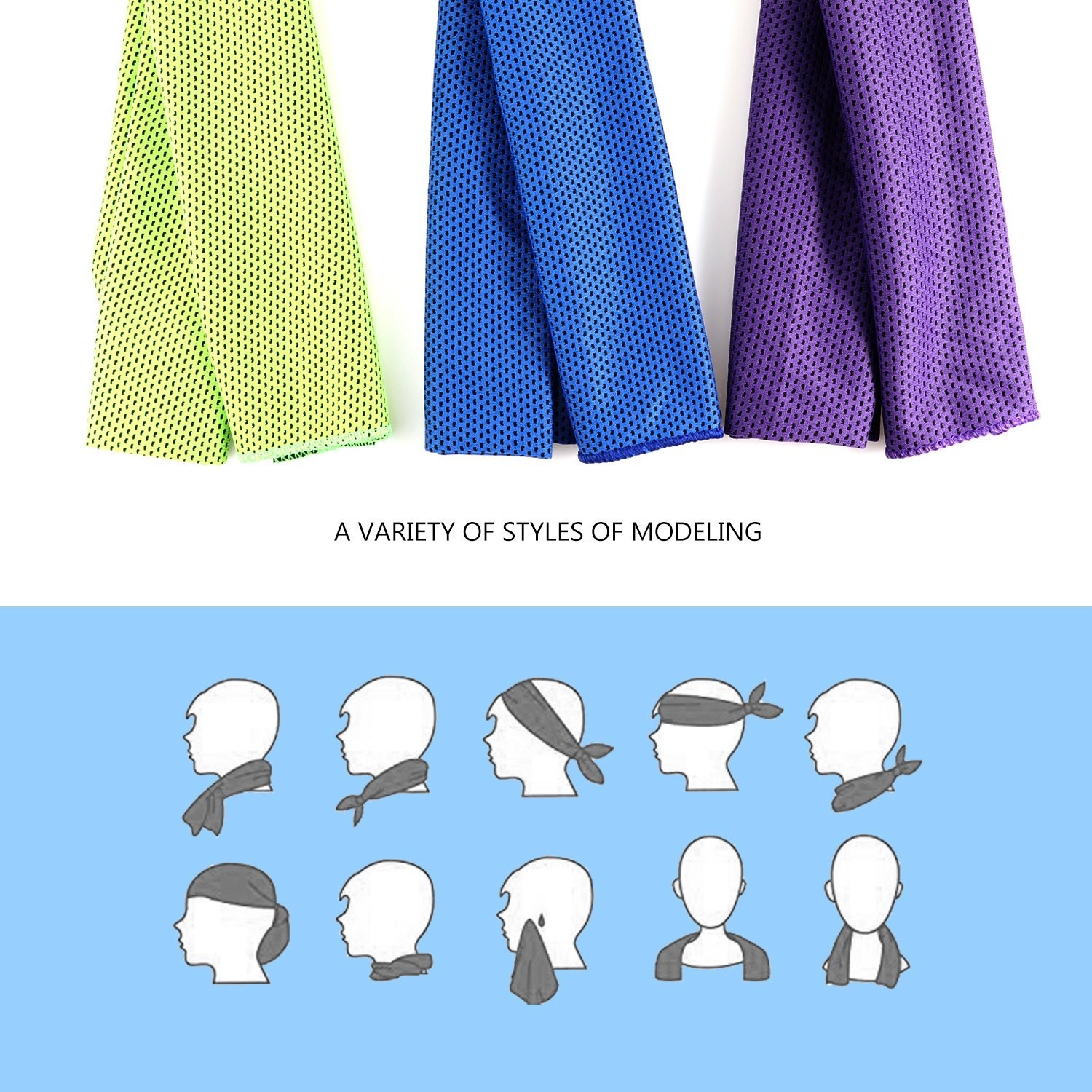 Cooling Towels (40&Prime;x 12&Prime;, Pack of 30) for Neck and Face, Cold Towel for Hot W…