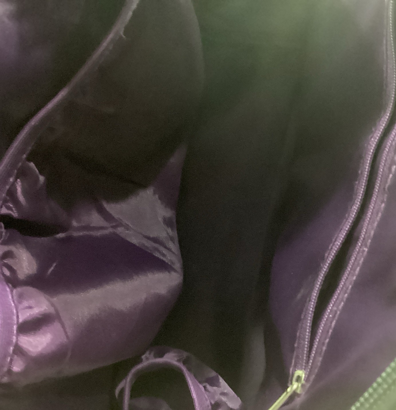 Giam Yoga Bag Black Purple Mat Water Bottle Holder With Pockets 15x12x6in