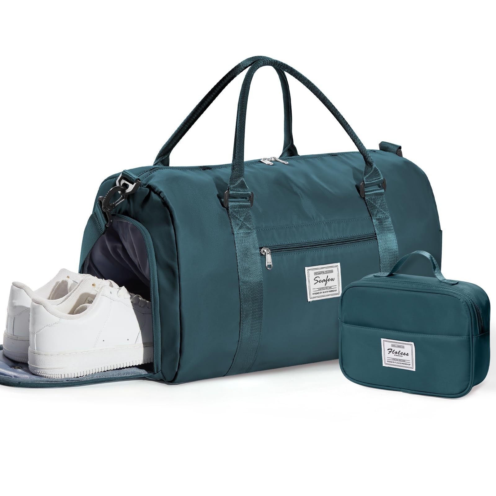 Gym Bag Womens Mens with Shoes Compartment and Wet Pocket Travel Duffel Bag f…