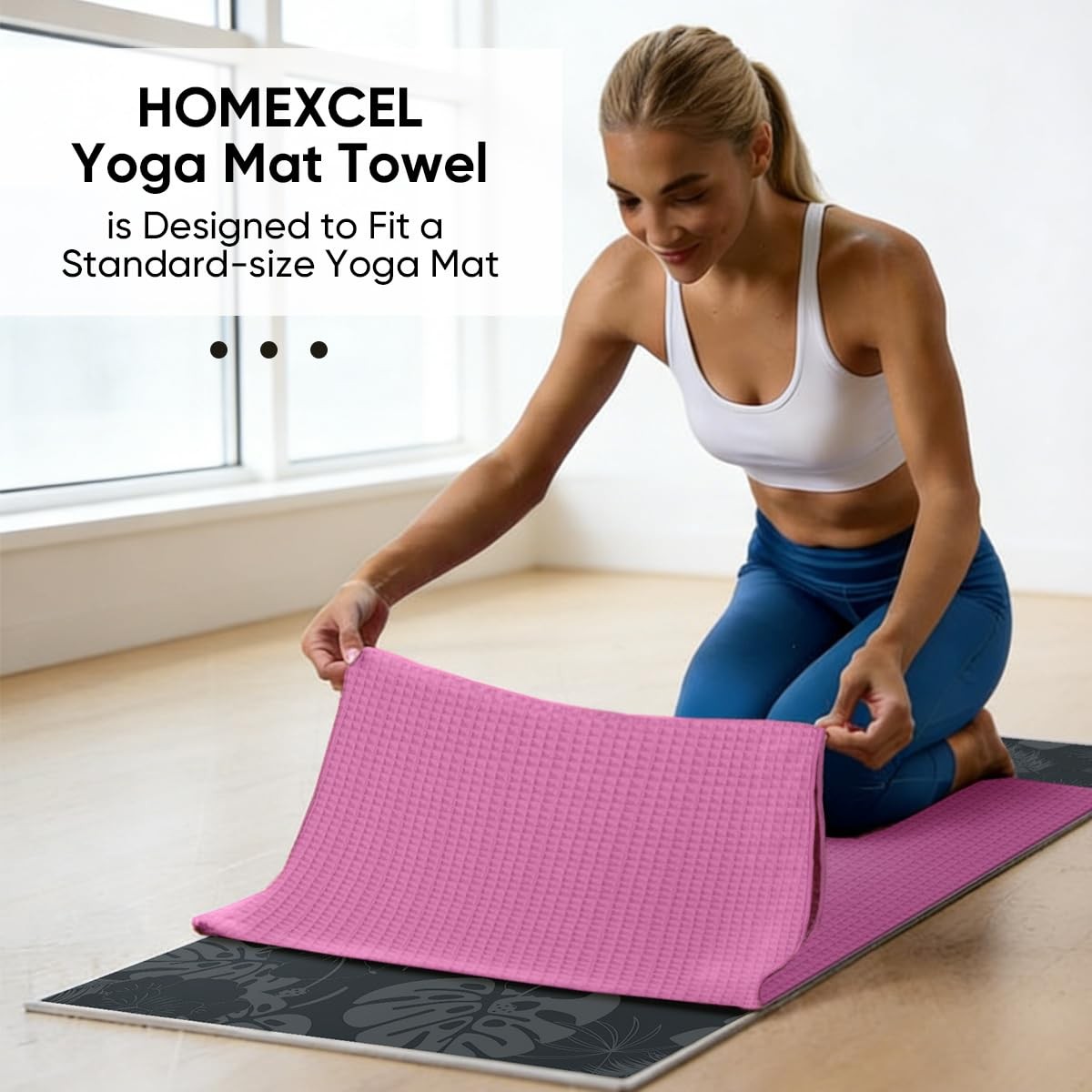 Homexcel Hot Yoga Towels 2 Pack 26.5 X 72 Non-Slip Ultra-Absorbent Microfiber