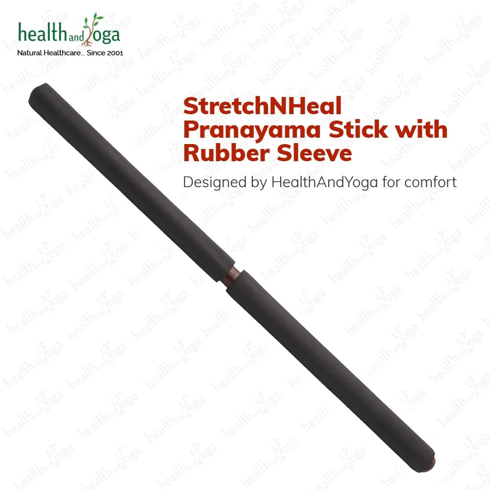 HealthAndYoga™ StretchNHeal Multipurpose Wooden Pranayama Stick with Padded C…