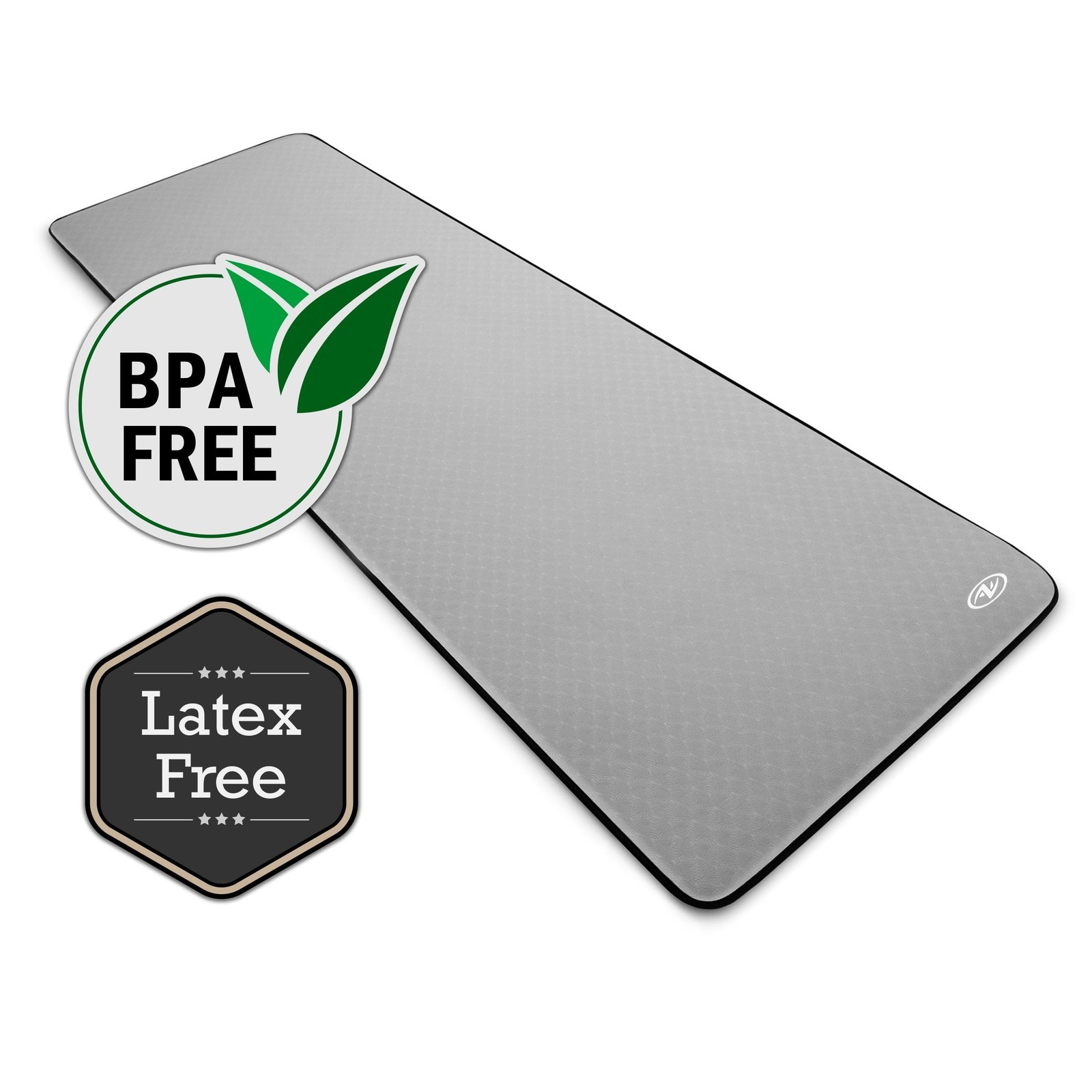 Deluxe High Density Foam Yoga & Fitness Mat 8mm Thick 72&Prime; x 24&Prime; 1 Count Grey