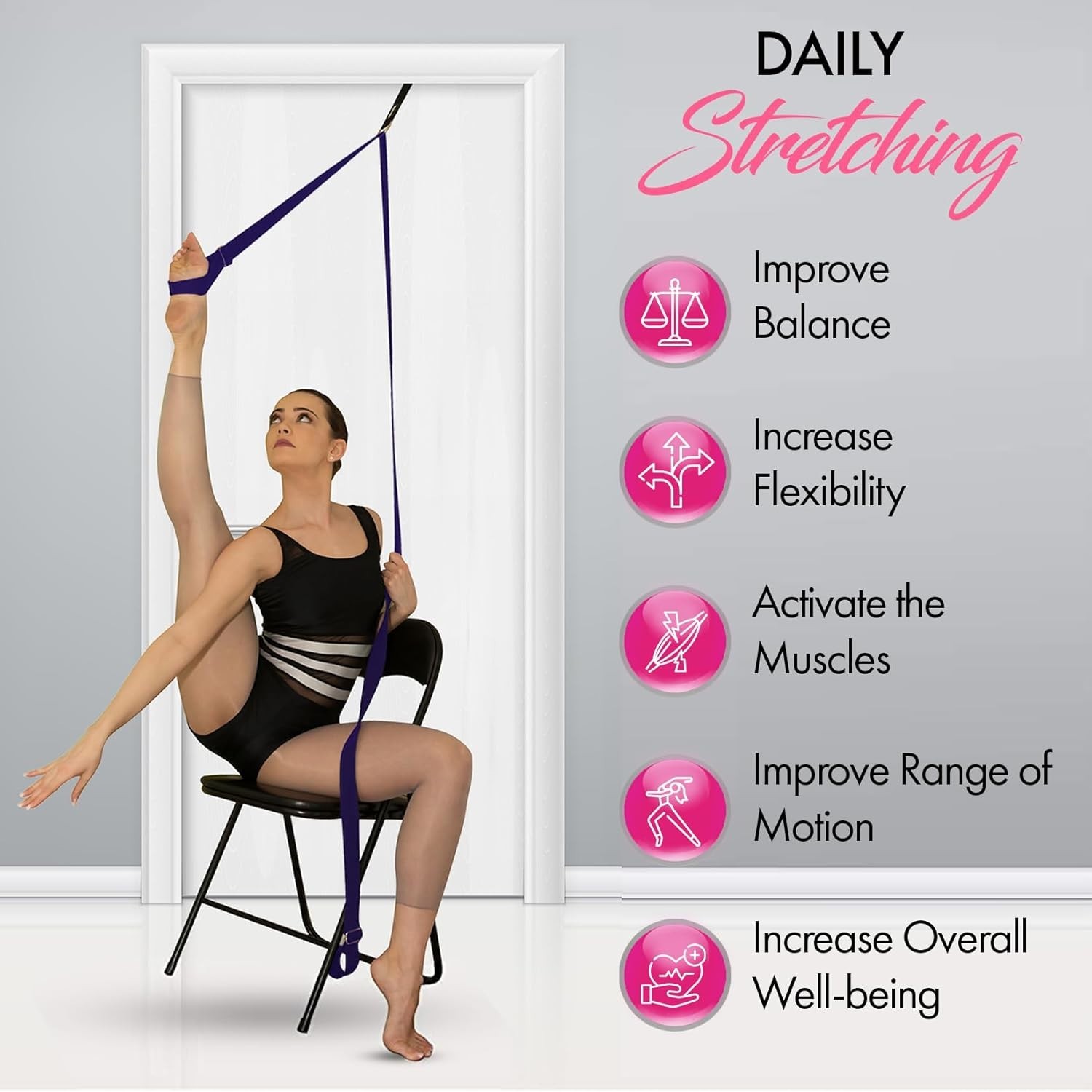 Adjustable Splits Trainer Stretching Strap Ideal for Dance Yoga and Taekwondo