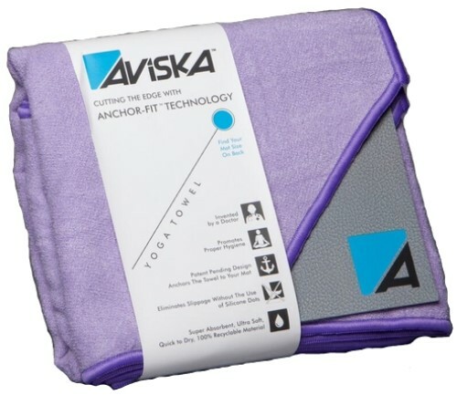 Aviska Anchor-Fit Yoga Towel Cornerless Design Quick Dry Ab Pilate Mat Lilac (C)