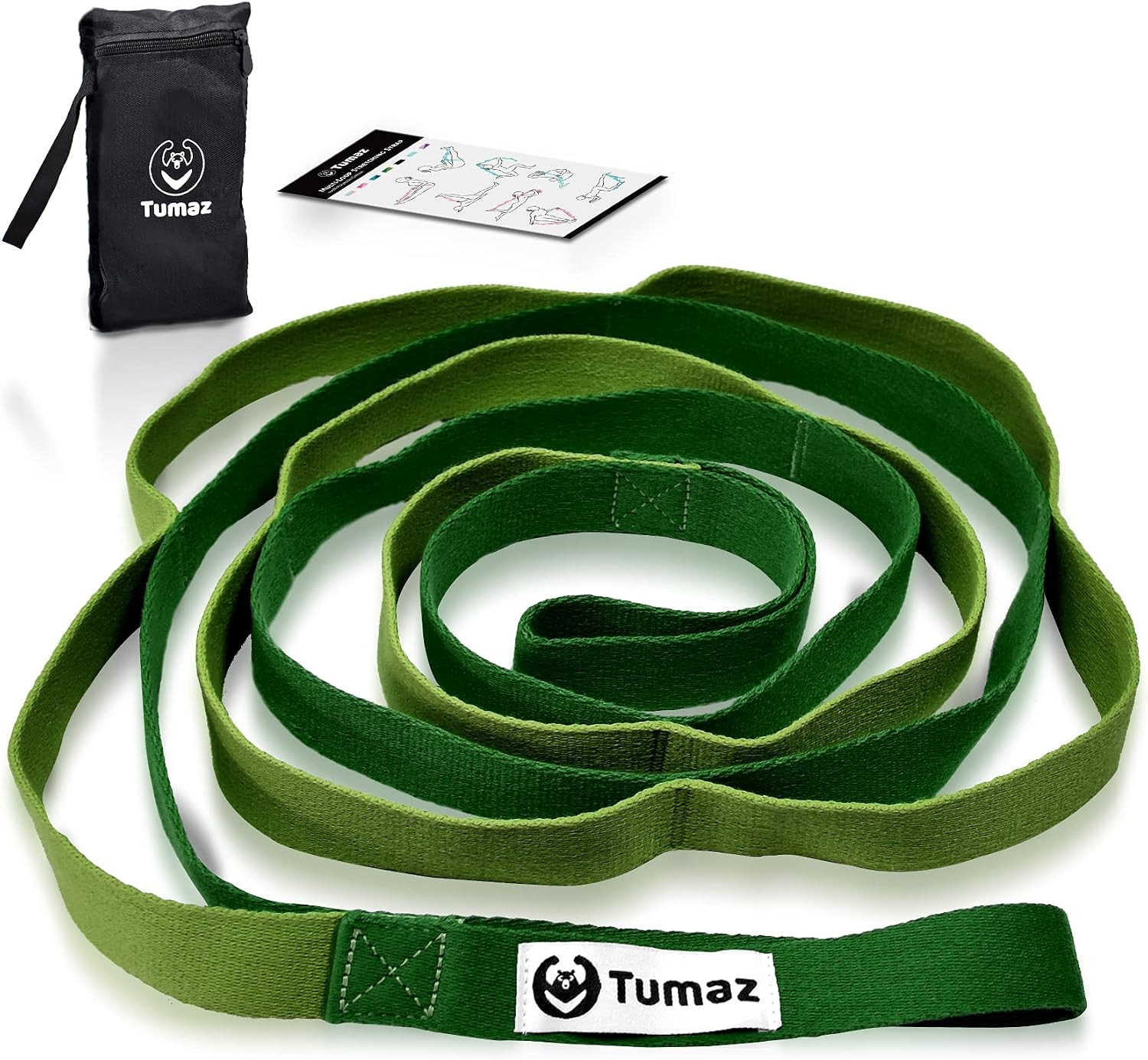 Stretching Strap – 10 Loops & Non-Elastic Yoga Strap – Perfect Home Workout Stre