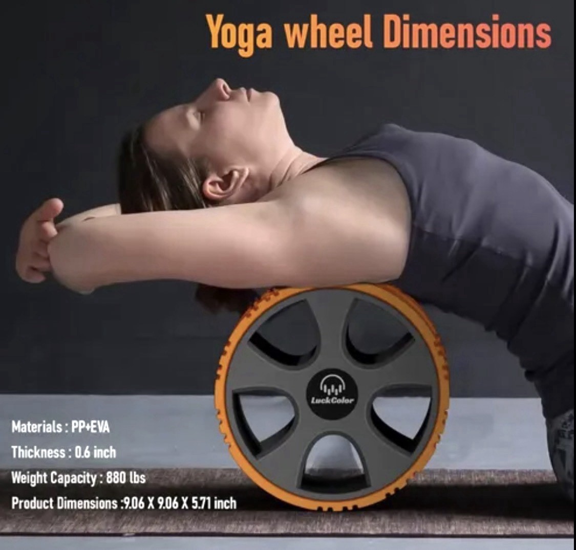 Luck Color 9”in Yoga Wheel Orange & Black Flexibility Backbends Balance Poses