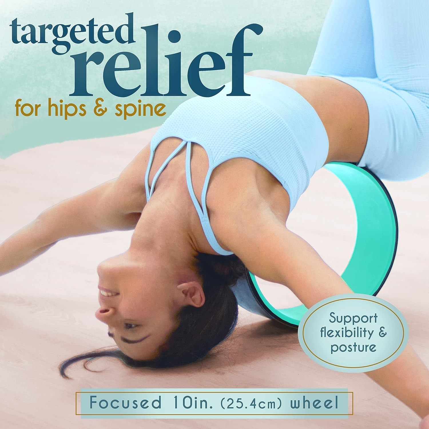 3-Pack Yoga Wheel Set: Back Stretcher and Roller for Flexibility Improvement