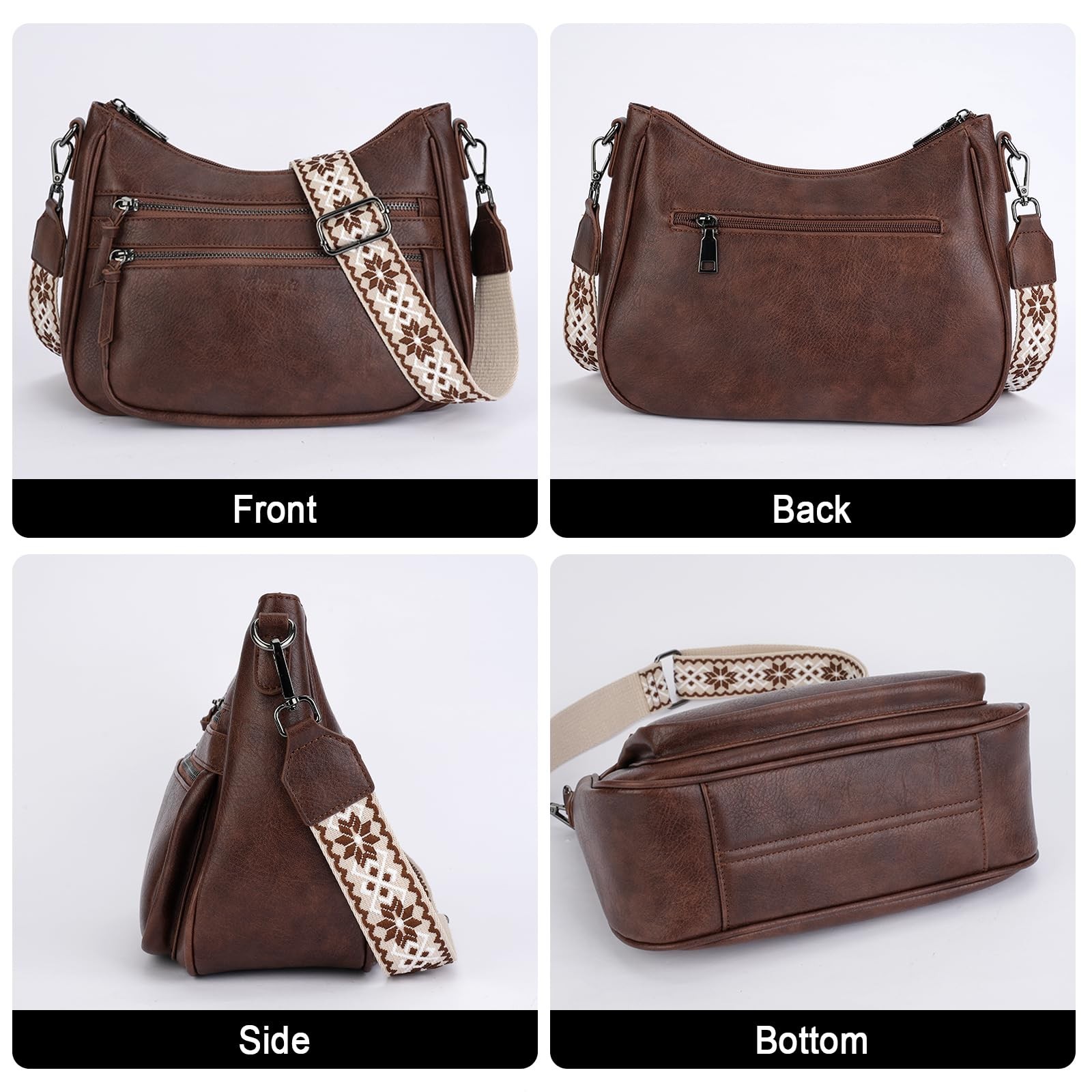 Crossbody Purses for Women Trendy Leather Crossbody Bag,Multi Pocket Shoulder…