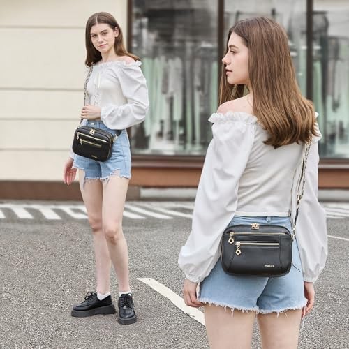 Crossbody Purse for Women Small Crossbody Bags Trendy Vegan Leather with Black