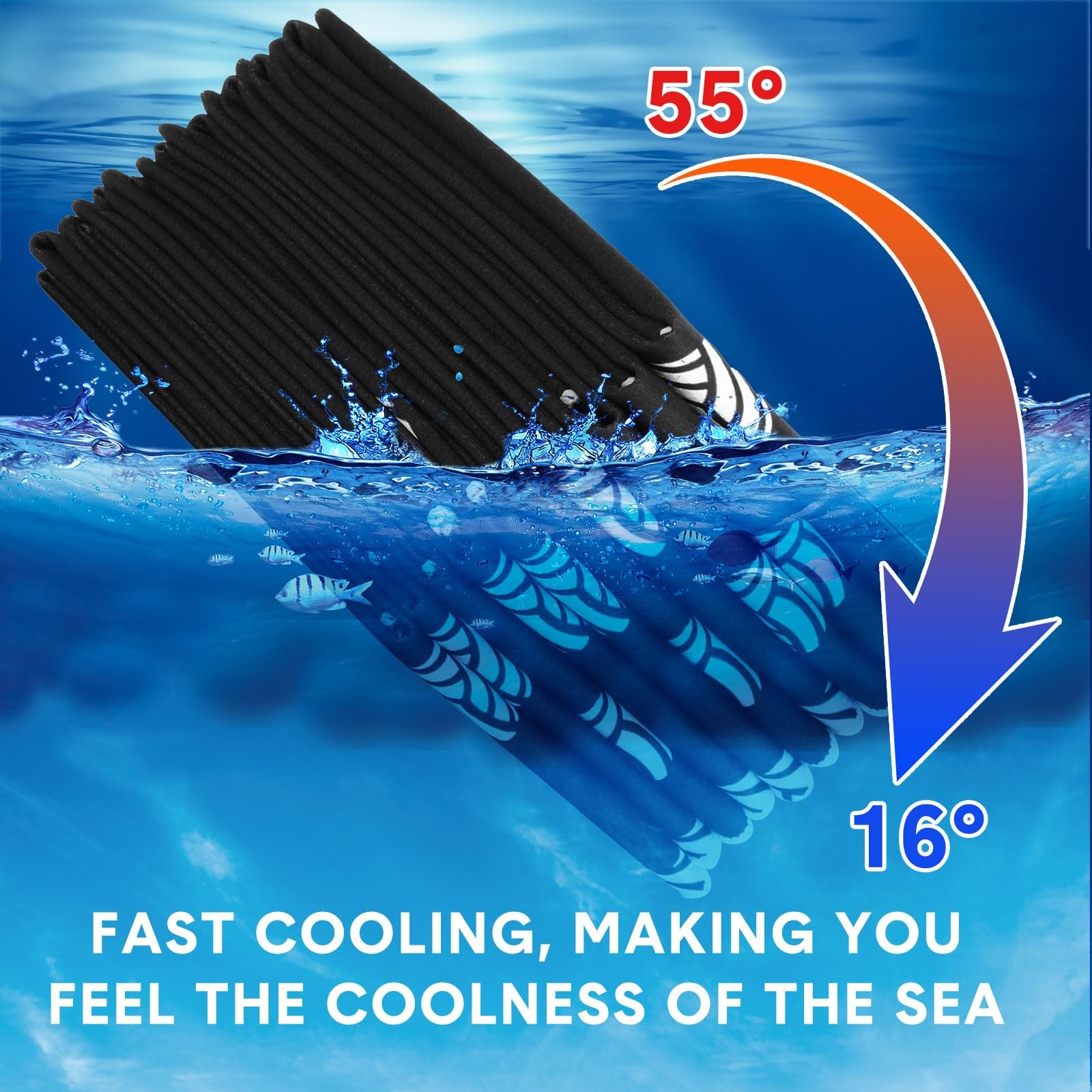 Fuweave 12 Pcs Black White Volleyball Cooling Towel 40 X 12 Inch For Gifts Team