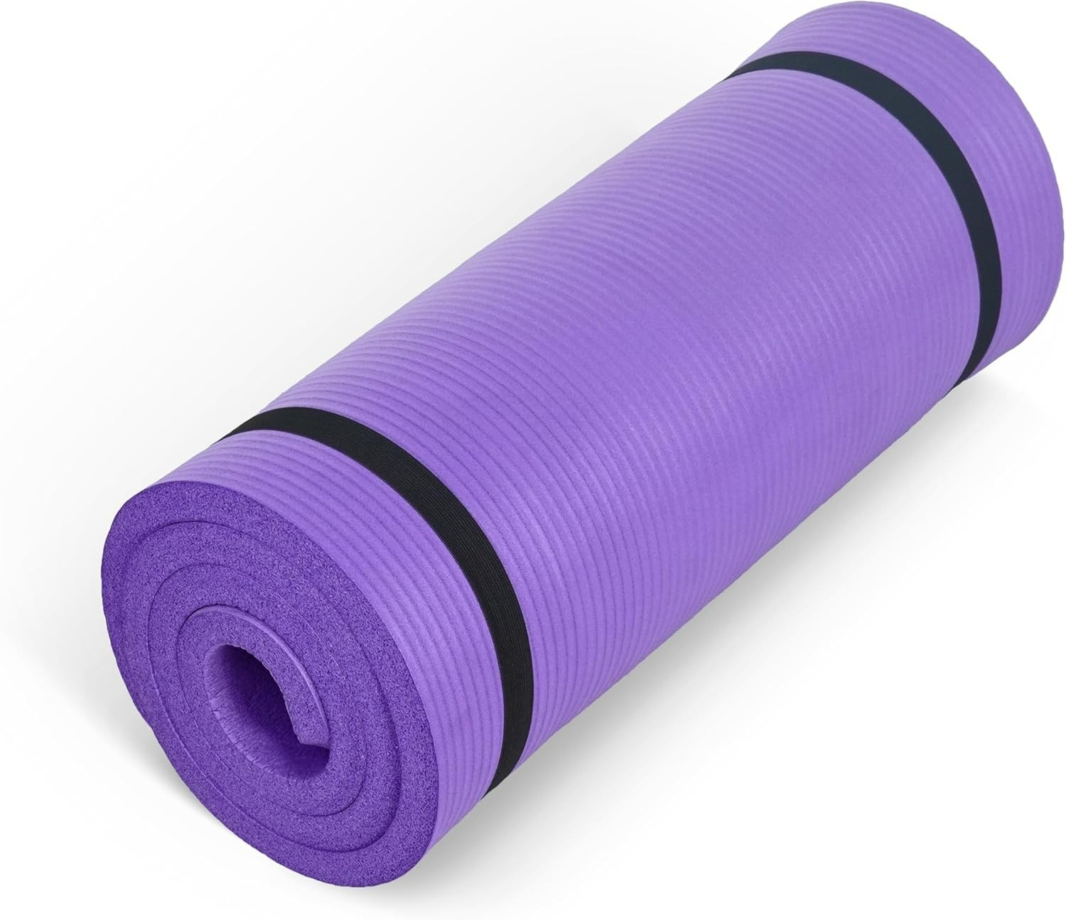 Extra Thick 1-Inch High Density Exercise Mat with Strap – Ideal for Yoga & More