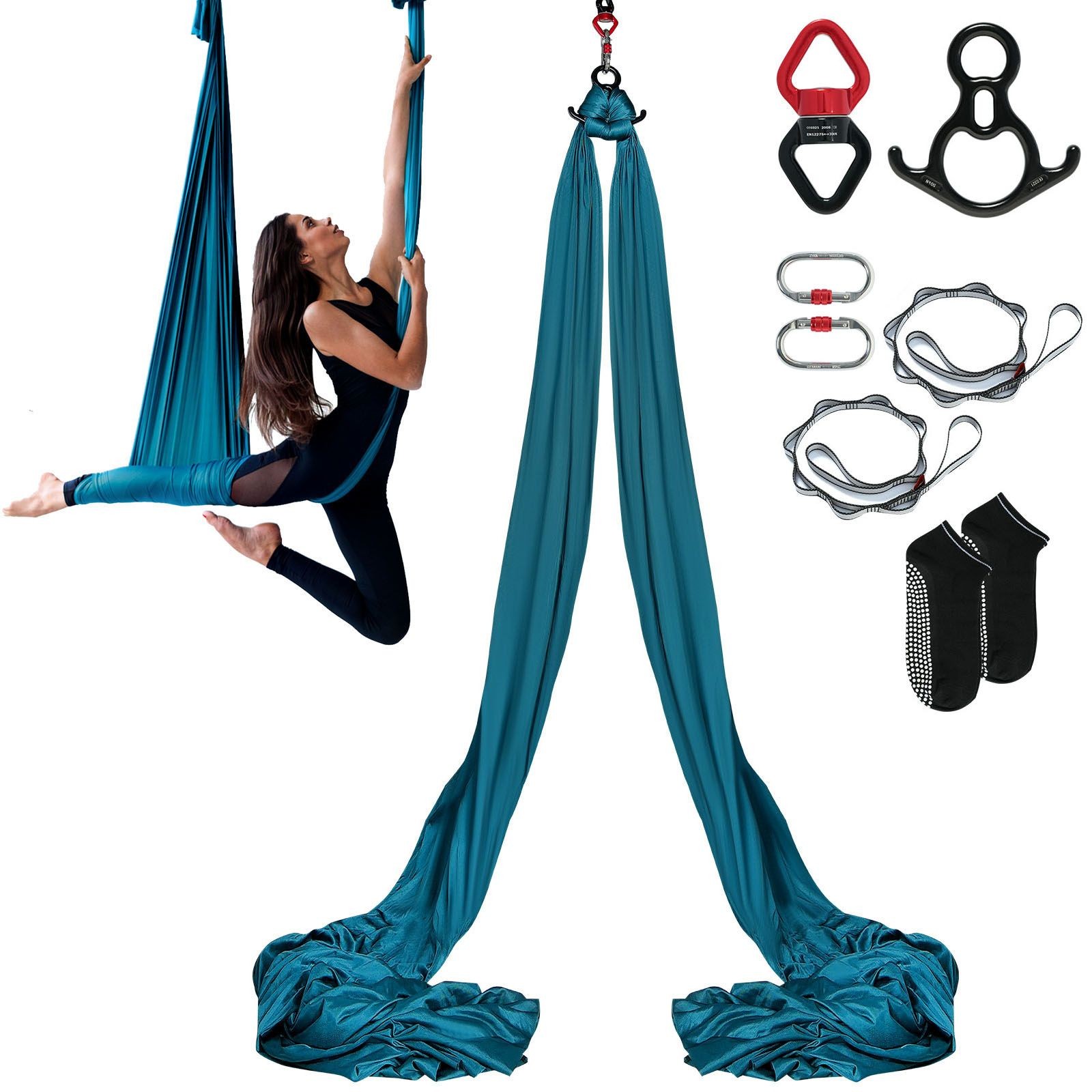 Aerial Silk & Yoga Swing, 8.7 Yards, Aerial Yoga Hammock Kit with 100gsm Nylon